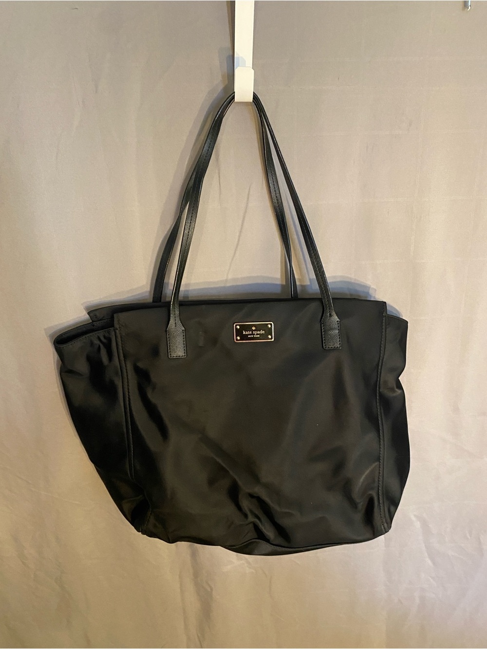 kate spade Black Nylon Tote with Leather Handles